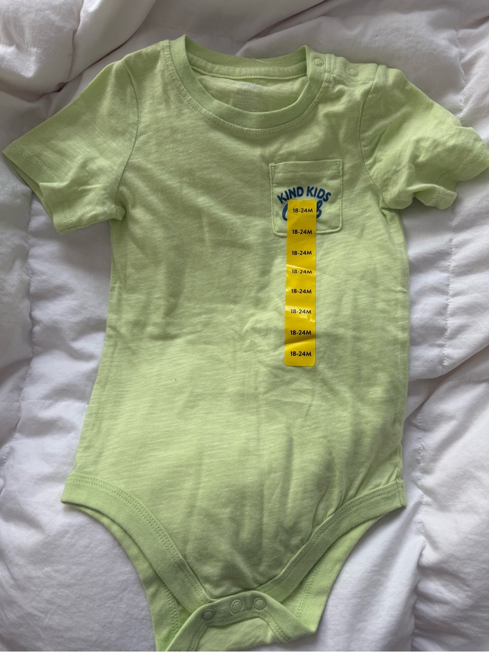 George Lime Green Short-Sleeve One-Piece Bodysuit 18-24 months